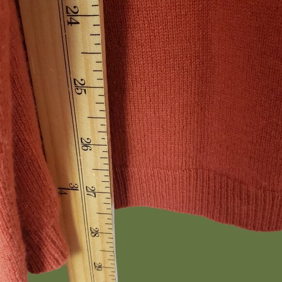 Banana Republic Mens 100% Cashmere V-Neck Sweater rust Orange Large - Picture 8 of 10